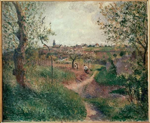 Le Chemin des Mathurins che sale attraverso i campi, Pontoise (olio su tela)
