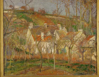 Les Toits Rouges, Angolo del villaggio, effetto invernale (olio su tela)