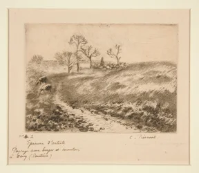 Paesaggio con pastore e pecore a Osny