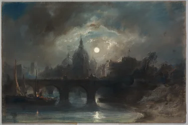 Vista di una Città di Notte
