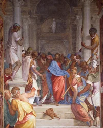 Adultera davanti a Cristo, presbiterio della Chiesa di San Sigismondo, Cremona, Italia