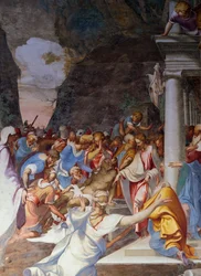 Resurrezione di Lazzaro, affresco di Camillo Boccaccino (1501-1546), Chiesa di San Sigismondo, Cremona, Lombardia, Italia