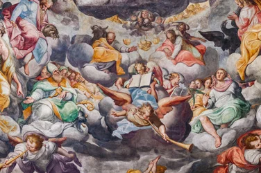 Angeli che suonano musica (dettaglio)
