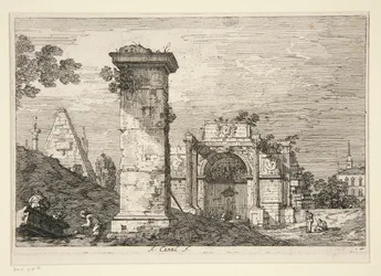 Paesaggio con monumenti in rovina, dalla serie Vedute