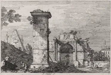 Paesaggio con Monumenti in Rovina, dalla serie Vedute