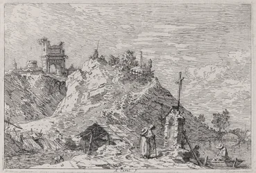Paesaggio con il Pellegrino in Preghiera, dalla serie Vedute