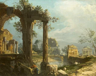 Canaletto - A Capriccio View with Ruins 1742-44