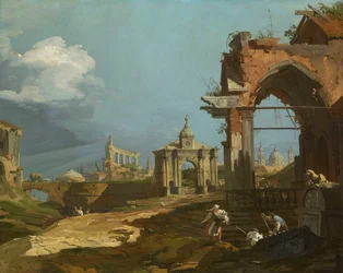 Canaletto - Veduta di capriccio con arco a sesto acuto 1742-44