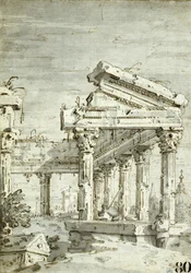 Capriccio: Un Tempio Classico in Rovina