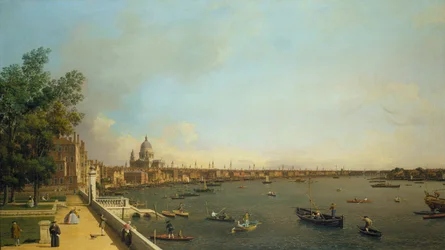 Londra. Il Tamigi dalla terrazza di Somerset House verso la città