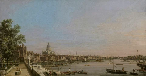 Londra e il Tamigi visti dalla terrazza di Somerset House verso la Cattedrale di Saint Paul
