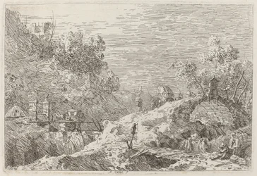 Paesaggio montano con cinque ponti