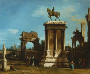Il monumento di Colleoni in un contesto di Capriccio