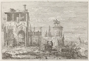 Il monumento equestre [in alto a destra], c. 1735-1746