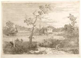 Veduta di una città sulla riva di un fiume, dalla serie «Vedute»