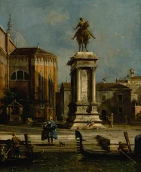 Veduta della statua equestre di Bartolomeo Colleoni