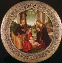 La Sacra Famiglia con un Angelo
