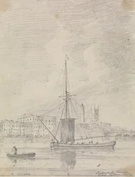 Navi sul Tamigi vicino al London Bridge, ottobre 1816