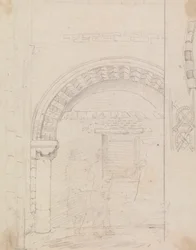 Schizzo di Figure Sotto un Arco di Pietra