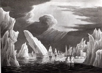 Passaggio attraverso il ghiaccio, 16 giugno 1818 inciso da D. Havell
