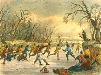 Gioco con la palla sul ghiaccio
