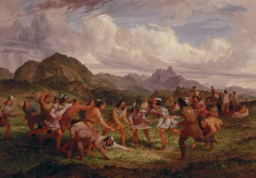 Gioco della palla tra gli indiani Sioux, 1851