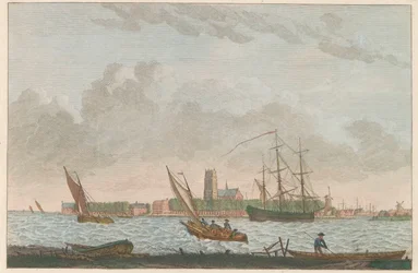 Dordrecht dalla Merwede, ca. 1790
