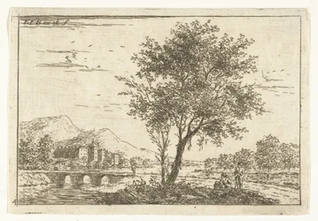 Paesaggio collinare con castello sul fiume