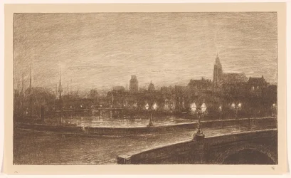 Ponte a Rotterdam di notte