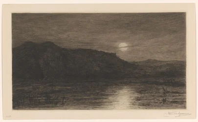 Paesaggio al chiaro di luna presso Villa Caprera