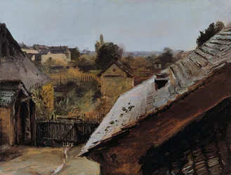 Vista sui tetti e sui giardini