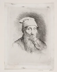 Un vecchio con cappello. Ritratto a mezzo busto