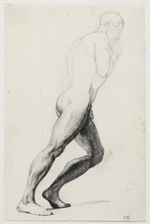 Studio per la gamba di Sansone per il dipinto del museo "Sansone tra i Filistei" (kms830)