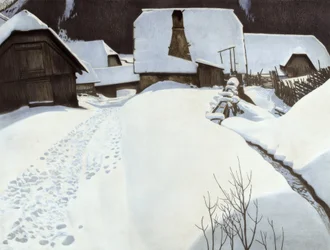 Bauernhaus im Winter