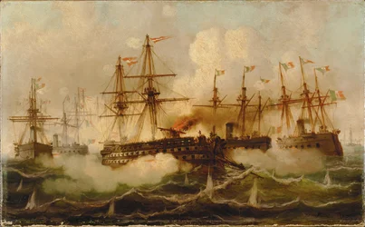 Battaglia navale presso Lissa ... (dipinto su tela)