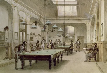 Una sala da biliardo, 1861