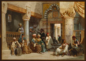 Figure arabe in una caffetteria, 1870