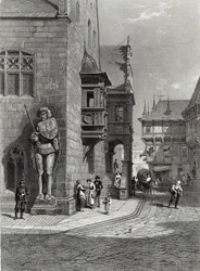 Municipio di Halberstadt, inciso da E. Joubert