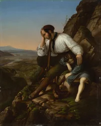 Il ladro con il suo bambino addormentato