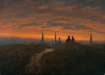 Vista di Dresda al tramonto