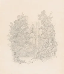 Vista della facciata ovest della cattedrale di Dunkeld