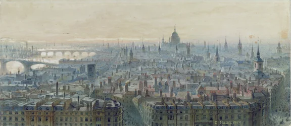 Panorama di Londra dalla cima del Monumento, vista verso ovest, 1848