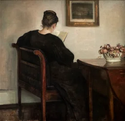Interno, donna che legge