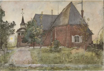 Vecchia chiesa di Sundborn. Da Una casa (26 acquerelli)