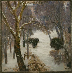 Parco Heiligenstaedter in inverno (olio su tela)