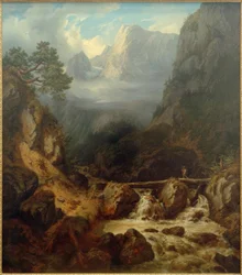 Il torrente nella foresta vicino a Hallstatt