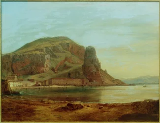 Terracina con la roccia del pesce, atmosfera serale