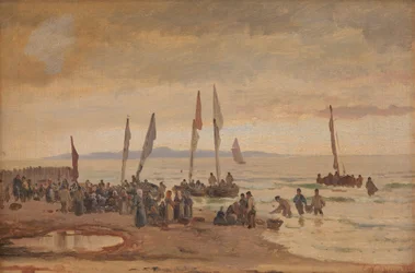Pescatori di ritorno accolti sulla spiaggia di Hornbæk