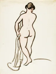 Vista posteriore di nudo femminile