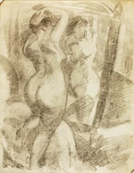 Nudo femminile davanti allo specchio